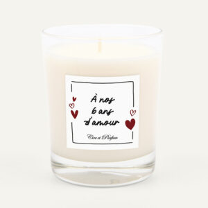 Bougie anniversaire de couple 6 ans - Cire et Parfum
