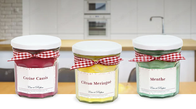Bougies pot de confiture artisanales