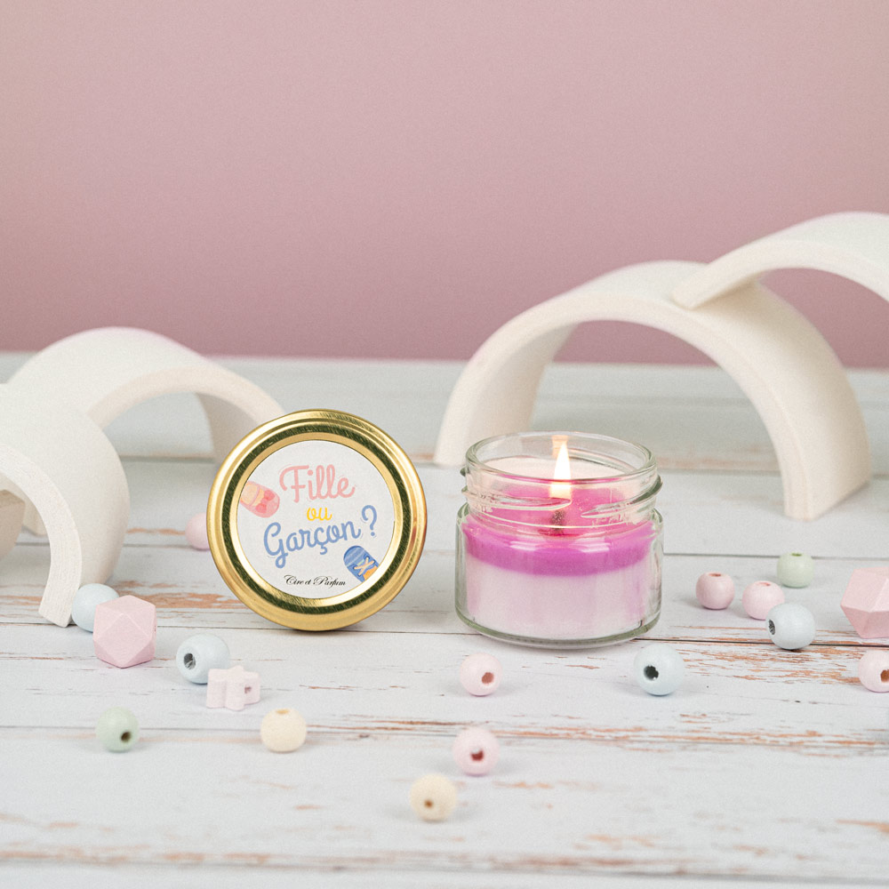 Bougie Gender reveal fille parfumée - Cire et Parfum